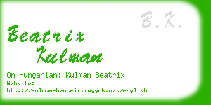 beatrix kulman business card